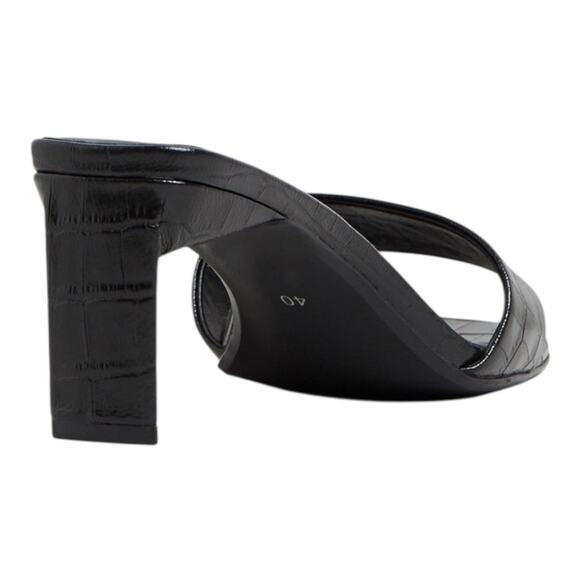 37 Senso Maisy mules croc-embossed black leather open toe kitten heels US size 7 - Picture 6 of 7